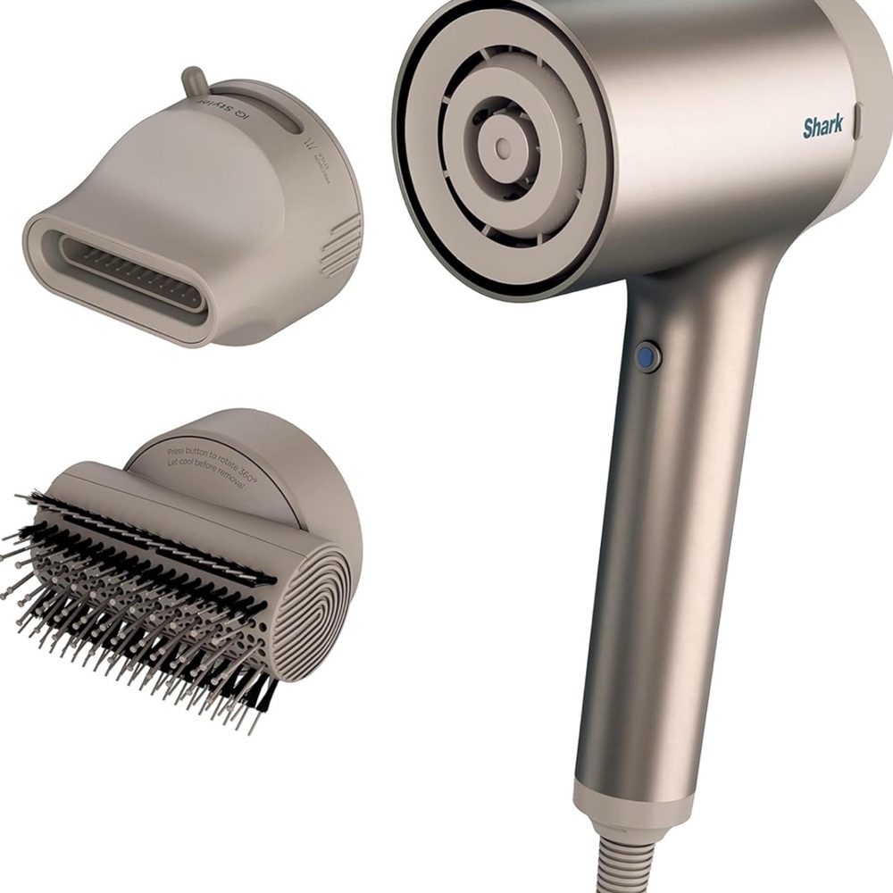Silver Hair Dryer with Attachments